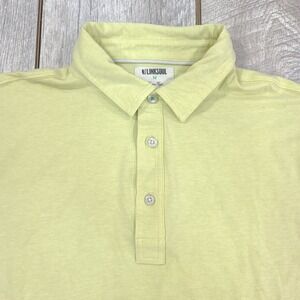 Linksoul Shirt Mens Medium Delray Polo Yellow Golf Cotton Short Sleeve Top
